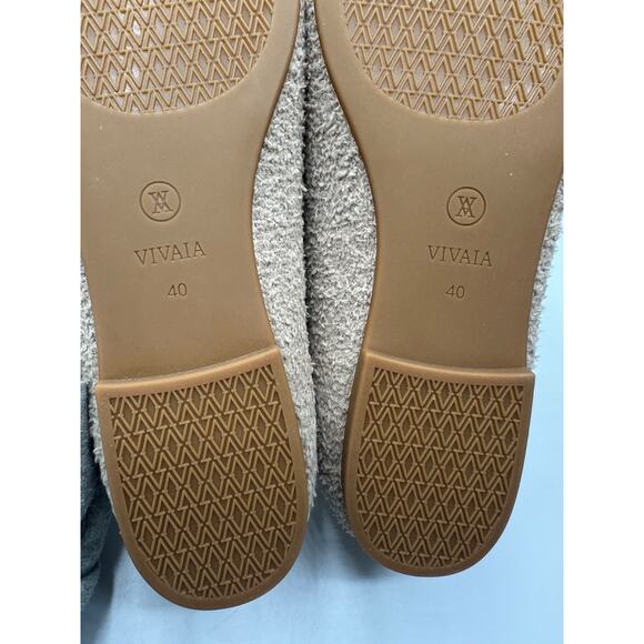 Vivaia Round Toe Terry Knit Loafers Latte Womens Size 40 (10) Flat Slip On - Picture 5 of 6